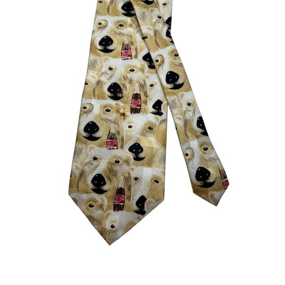 Coca-Cola Polar Bear Print Neck Tie Beige & Multicolor Polyester - Picture 2 of 7